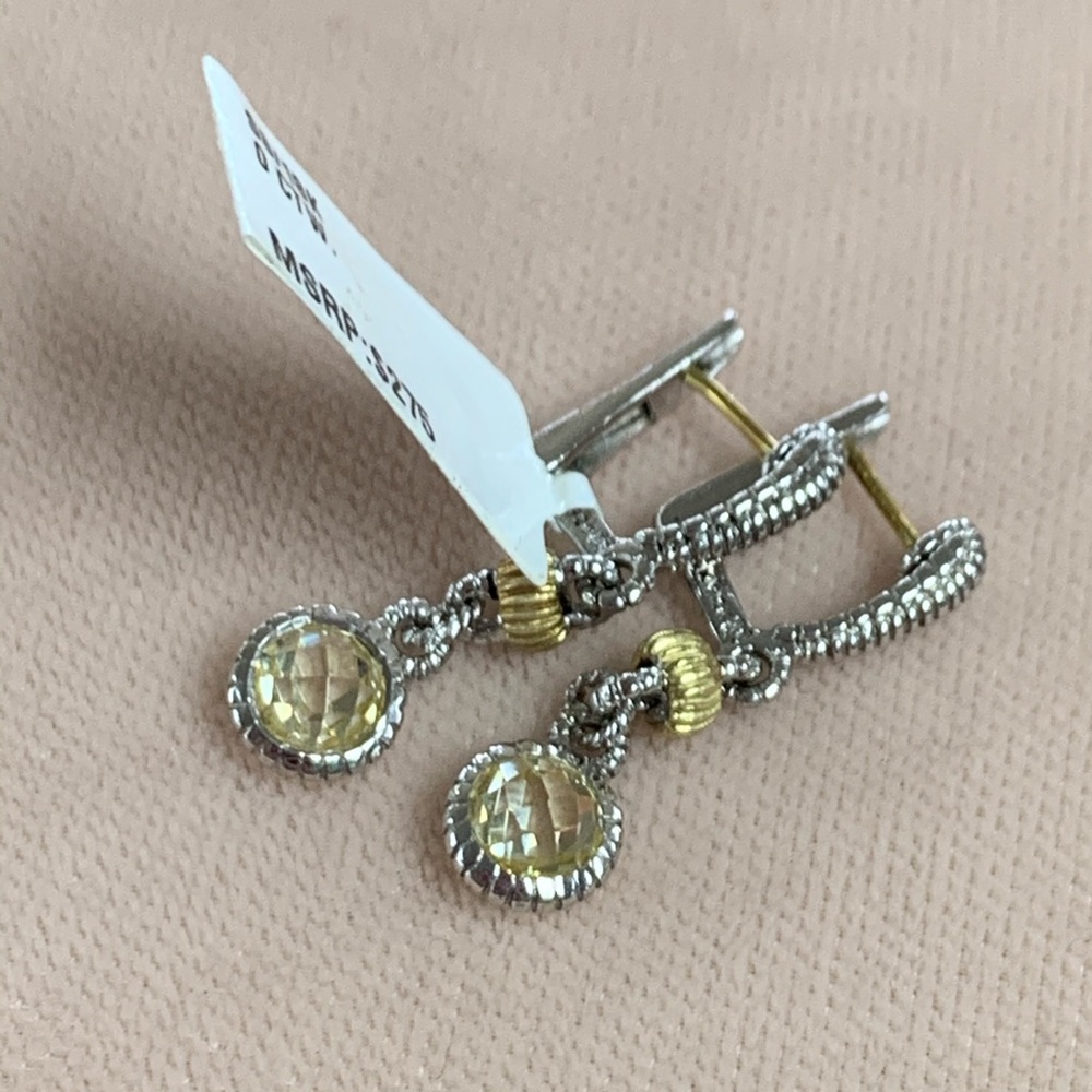 JUDITH RIPKA SS/18KT CANARY CRYSTAL DROP EARRINGS